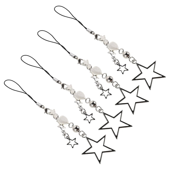 LOLIPPYY 4Pcs Star Phone Charm Keychain Chain Strap for Phone and Digital Camera Use
