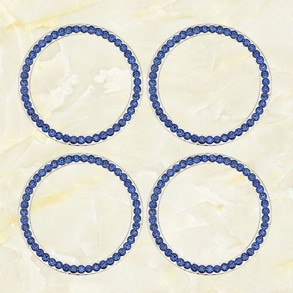 LOLIPPYY 4Pcs Start Ignition Button Cap with Rhinestone Detail Durable ABS Plastic for Car Use