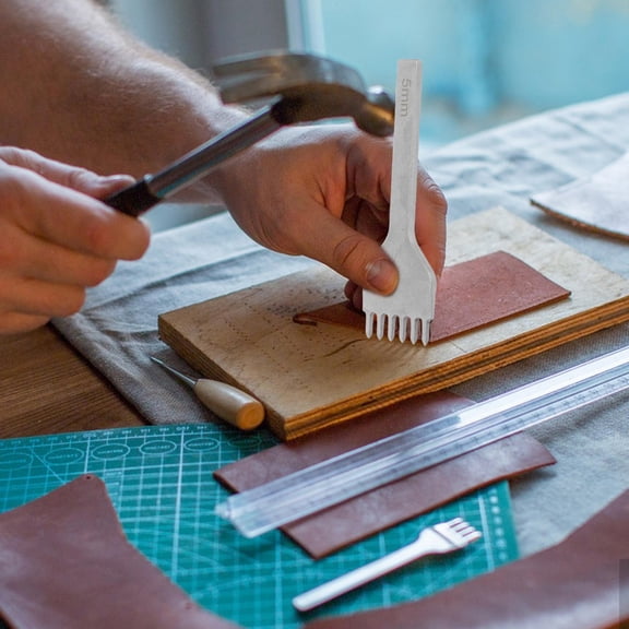 LOLIPPYY 4Pcs Steel Hole Punch Tool Silver for Accurate Holes in Handmade Projects