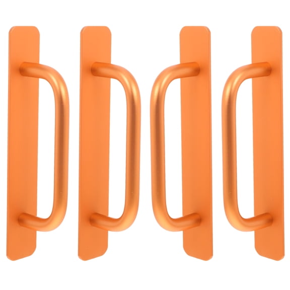 LOLIPPYY 4-Pack Stick-On Adhesive Kitchen Cabinet Pull Handles, No Drill Required, Easy Install Alloy Drawer Pulls