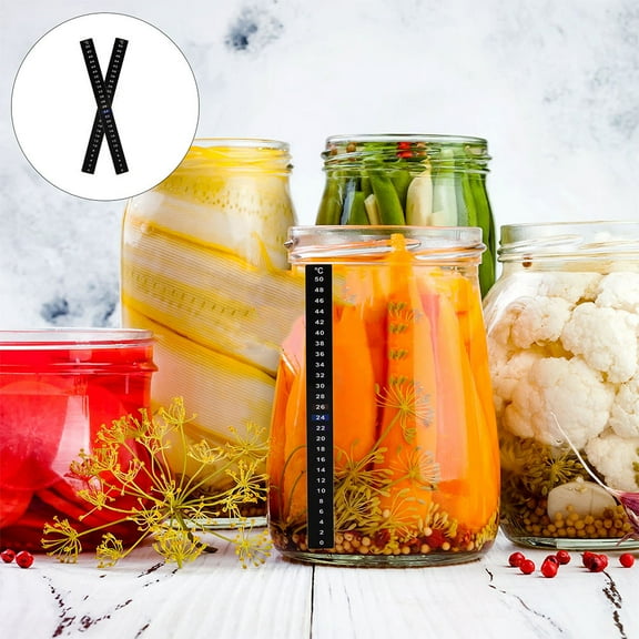 LOLIPPYY 4Pcs Stick on Thermometer Strips for Jar Fermenting and Brewing Supplies with Temperature Gauge