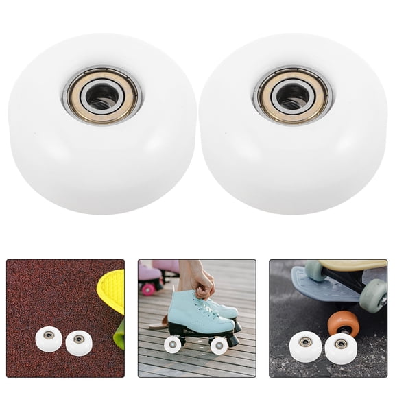 LOLIPPYY 4Pcs Street Skateboard Wheels White Soft PU Durable High Hardness for Tricks