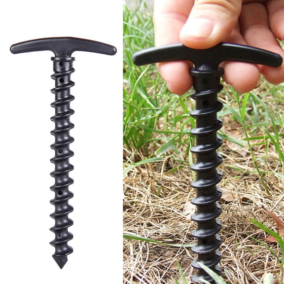 LOLIPPYY 4Pcs Sturdy Black Nylon Ground Pegs Tent Stakes Heavy Duty Anchor for Outdoor Use