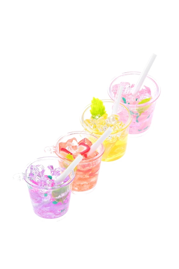 4-Pack Drink Cup Keychains in Assorted Colors, Versatile Backpack and Purse Accessories