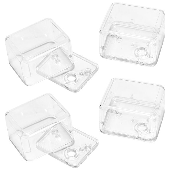 LOLIPPYY 4Pcs Transparent Acrylic Music Box Assembly Kit Clear Hand Crank Wind Up Mechanism