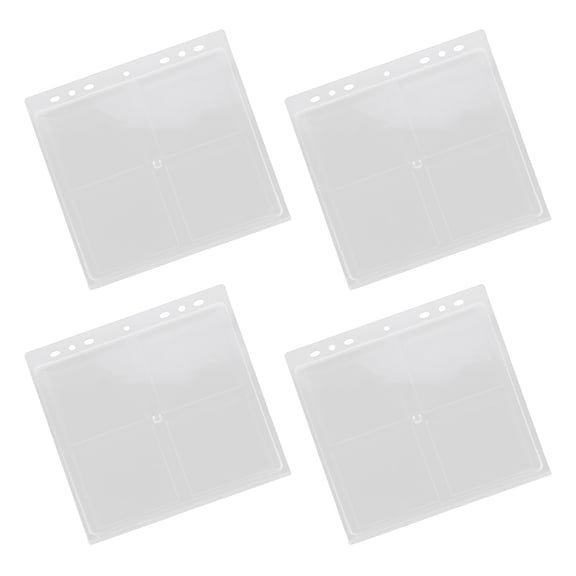 LOLIPPYY Set of 4 Transparent Collection Pages with Design for Secure Home Binder Storage and Display