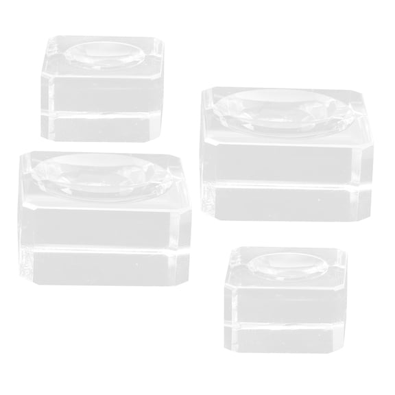 LOLIPPYY 4-Pack Clear Crystal Display Stands, Stable Pedestal Holders for Decorative and Spheres
