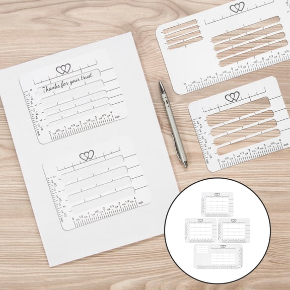 LOLIPPYY 4Pcs Transparent Envelope Stencils with Writing Lines and Dots for DIY Addressing and Cards