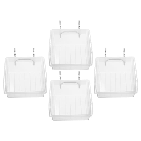 LOLIPPYY 4Pcs Transparent Pegboard Baskets for Home Garage Tool Storage and Organising