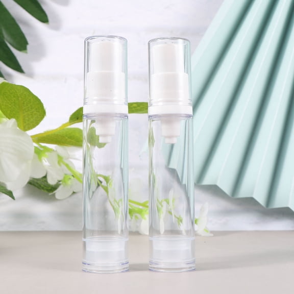 LOLIPPYY Set of 4 Transparent Refillable Pump Bottles, Portable Storage Containers for Liquid, Travel-Friendly and Convenient