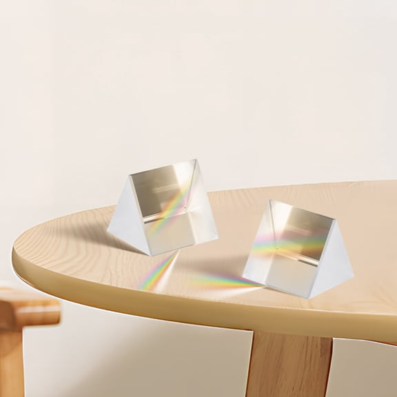 LOLIPPYY 4Pcs Triangular Prism Glass Optical Crystal for Science Teaching Photography and Laboratory Use