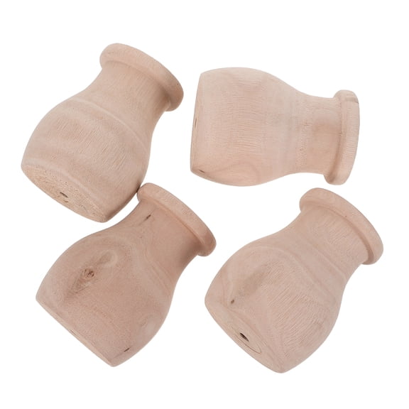 LOLIPPYY 4Pcs Unfinished Wooden Fence Post Toppers for Stairs Railing Posts Light Yellow