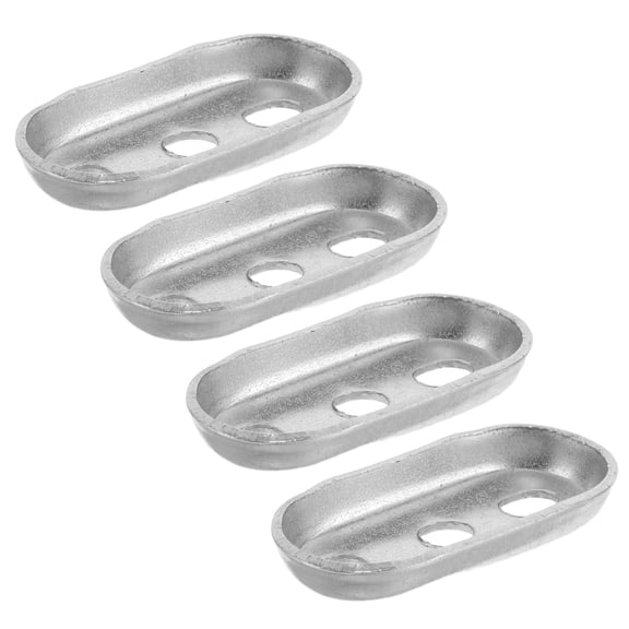 LOLIPPYY 4Pcs Universal Fit Stainless Steel Towel Rack Base Plates for Bathroom Wall Mount Plated Silver