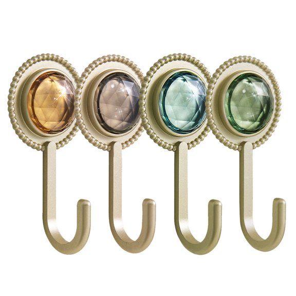LOLIPPYY 4Pcs Wall Mount Hook Hangers Adhesive Backing Easy Install for Versatile Home Use