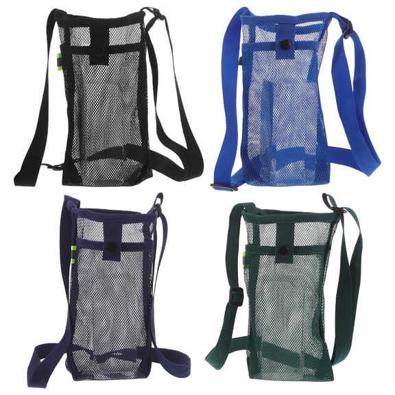 LOLIPPYY Set of 4 Water Bottle Bags with Adjustable Strap Breathable Mesh Carrier Outdoor Shoulder Sling for Travel
