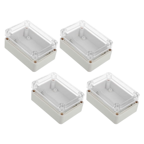 LOLIPPYY 4Pcs Waterproof Clear ABS Electrical Box for Outdoor Security and Electronics Enclosure