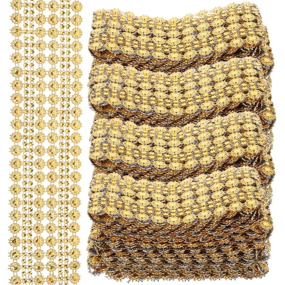 LOLIPPYY 4 Pieces Golden Decorative Trim for Clothing, Crafts, and Home Decoration Projects