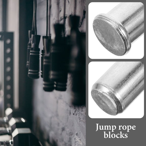 LOLIPPYY 4Pcs Weighted Jump Rope Blocks Plated Silver Metal Fitness Accessory for Adjustable Training Intensity