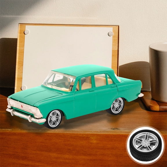 LOLIPPYY Set of 4 Black Rubber Car Wheels for Projects and Educational Model Building Toys