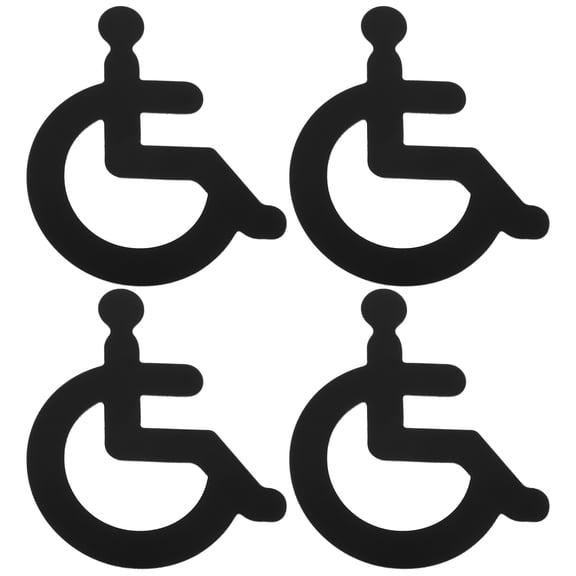 LOLIPPYY 4-Pack Acrylic Wheelchair Accessible Toilet Signs for Public Restrooms, Clear Disability Bathroom Door Markers