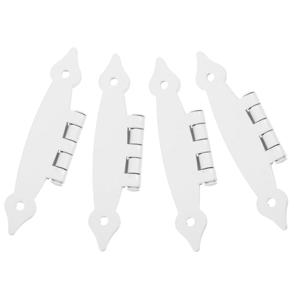 LOLIPPYY 4Pcs White Cabinet Door Hinges Iron Construction Embedded Installation Design