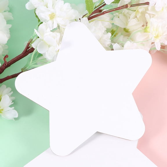 LOLIPPYY White Cotton Blank Canvases for Drawing, Star Pattern, Smooth Texture, 4Pcs
