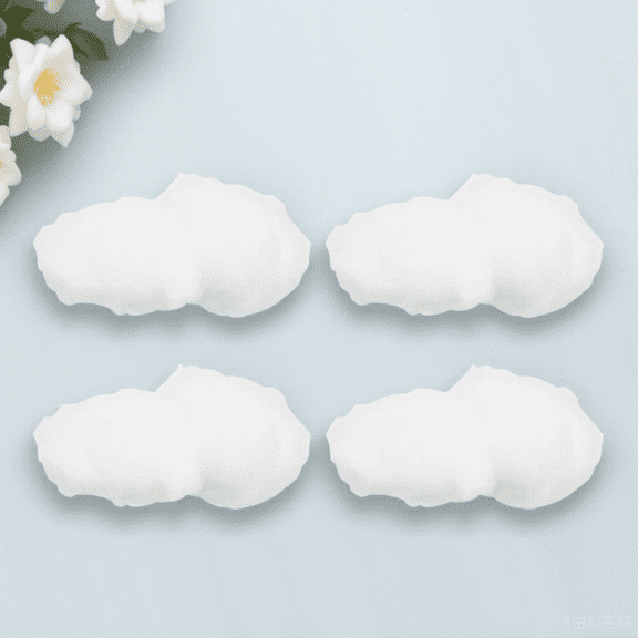 LOLIPPYY 4Pcs White Hanging Clouds Pendant DIY Ceiling Decor for Xmas Tree Party Supplies