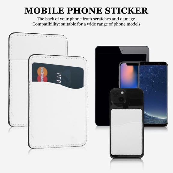 LOLIPPYY 4Pcs White Phone Card Holder Case with Adhesive Back Protects Phone and Stores Credit Cards