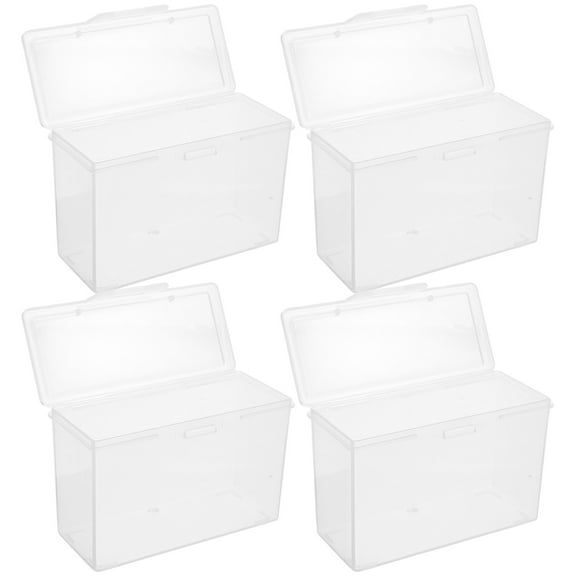 LOLIPPYY Set of 4 White Plastic Photo Cases for Greeting Cards and Postcard Storage and Organization
