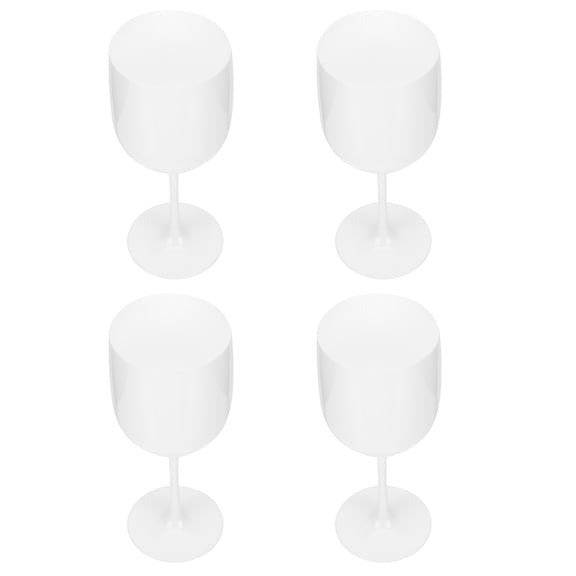 LOLIPPYY 4Pcs White Plastic Wine Goblets for Storage Creative Design Suitable for Restaurant and Ktv