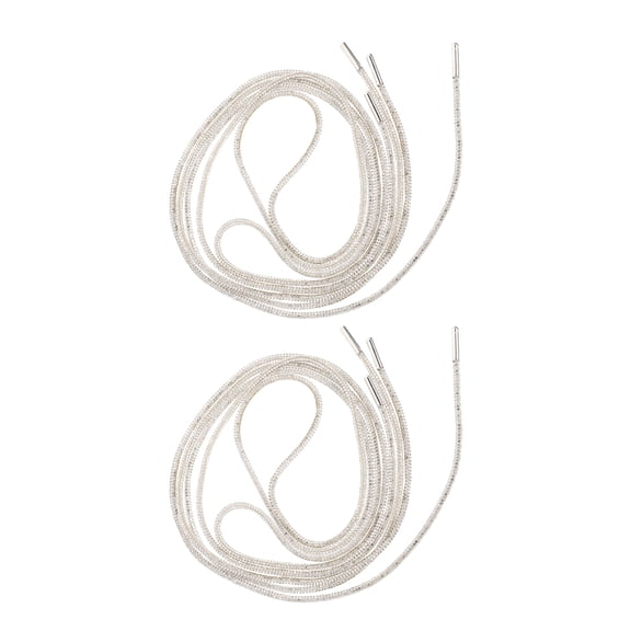 LOLIPPYY 4-Pack White Rhinestone Round for Boots and Sneakers, Sparkling Shoe Laces Rope Accessories