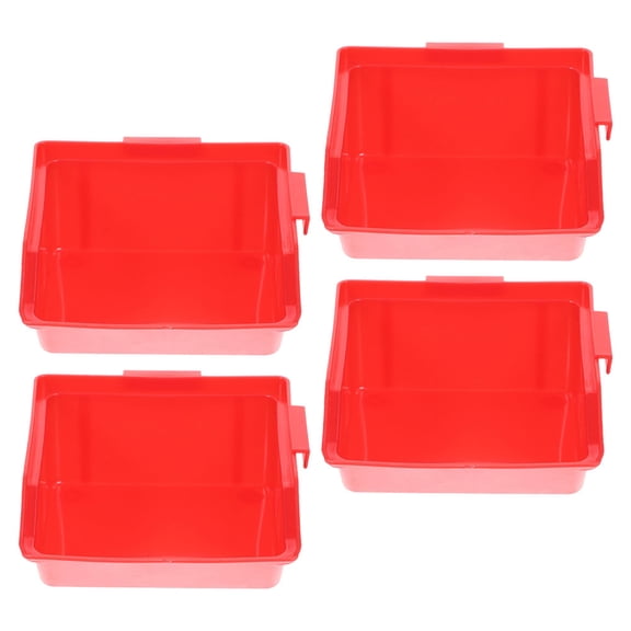 LOLIPPYY 4Pcs Workshop Storage Bins Red ABS for Professionals Parts Organization
