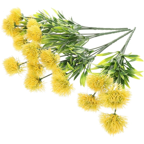 LOLIPPYY 4Pcs Yellow Fake Dandelion Flower Picks Made of Premium Plastic for Room and Office Decor