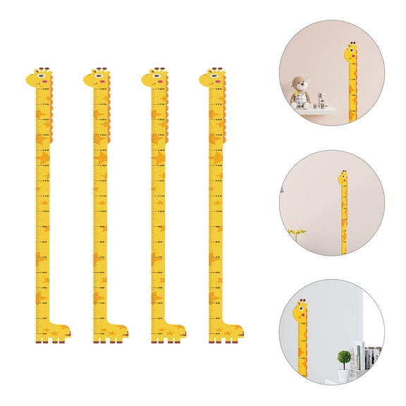 LOLIPPYY 4-Pack Yellow Height Chart Wall Decals Removable Stickers for Kids Furniture and Wall Decoration