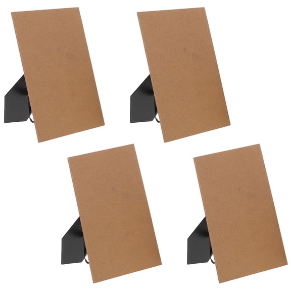 LOLIPPYY 4Set Photo Frame Easel Back Black MDF With Stable Support For Office Use