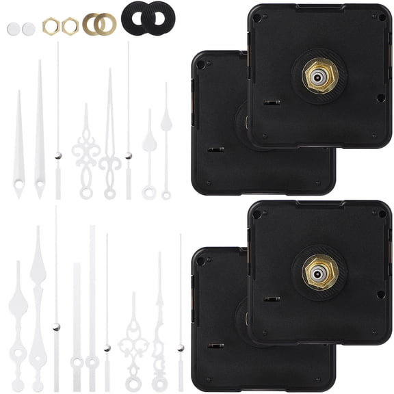 LOLIPPYY 4Sets High Compatibility White Clock Mechanism Set for DIY Clock Making