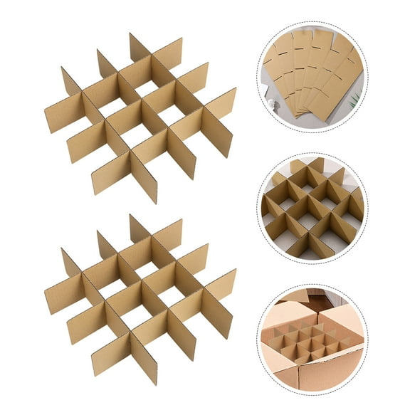 LOLIPPYY 4Sets Light Brown Cardboard Packing Dividers for Moving with Shockproof Protective Inserts