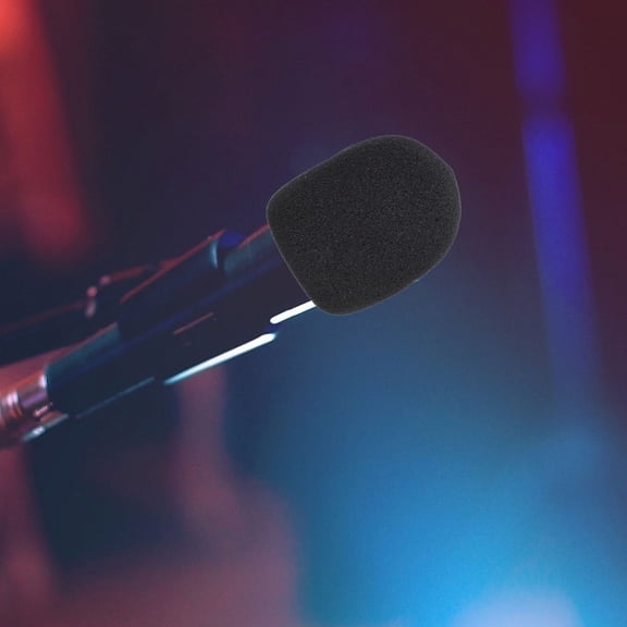 LOLIPPYY Microphone Protective Cover - Black Sponge and Rubber Anti-Rolling Ring