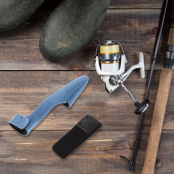 LOLIPPYY 4Sets Portable Blue Fishing Rod Covers for Outdoor Use with Practical Sleeve Design