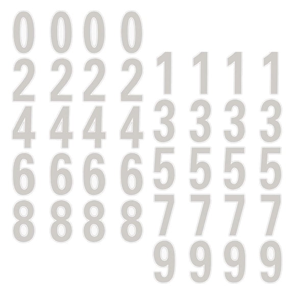 LOLIPPYY 4Sets White Reflective Self Adhesive Number Stickers for Outdoor Mailbox Address Labels