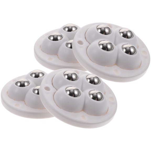 LOLIPPYY 4pcs Adhesive Caster Wheels Self Adhesive White ABS Round For Storage Box