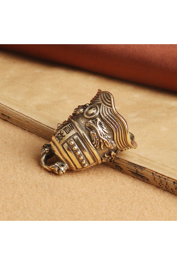 4pcs Bell Keychain Decoration Vintage Bell Golden Brass DIY Making for Office