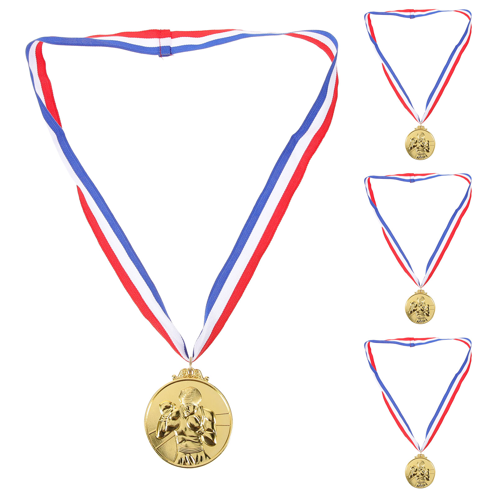 LOLIPPYY 4-Pack Boxing Medals with Neck Ribbons - Zinc Alloy Sports ...