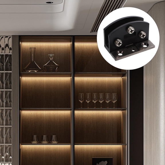 LOLIPPYY 4pcs Brushed Finish Glass Door Hinge Door Hinges for Glass Door Secure Holding at Home