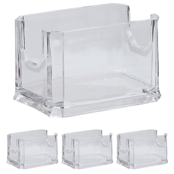 LOLIPPYY 4pcs Business Cards Container Acrylic Card Display Holder for Small Items in Office Use