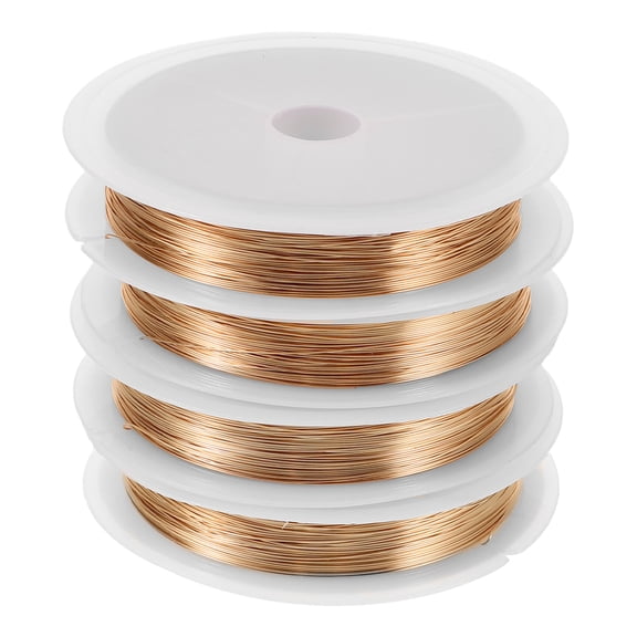 LOLIPPYY 4pcs Copper Beads Wires Threading Beads Wires Beaded Shaping Wire for Jewelry Making Crafting Projects Accessories