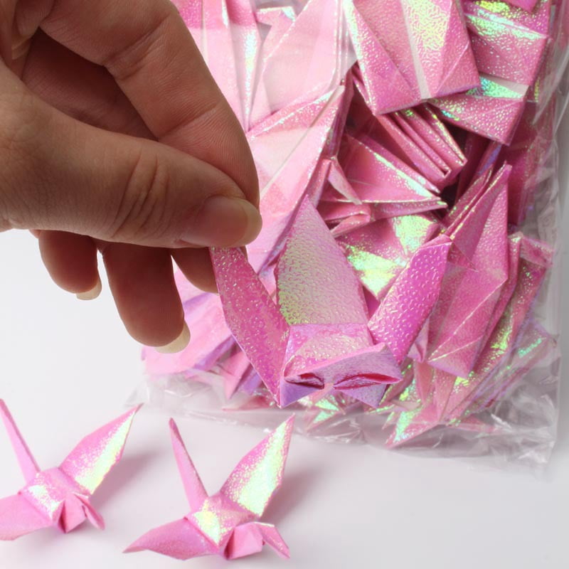 Streamer Origami LOLIPPYY 4pcs Crane Paper Garden Ceiling Hanging Garlands Origami Birds ...