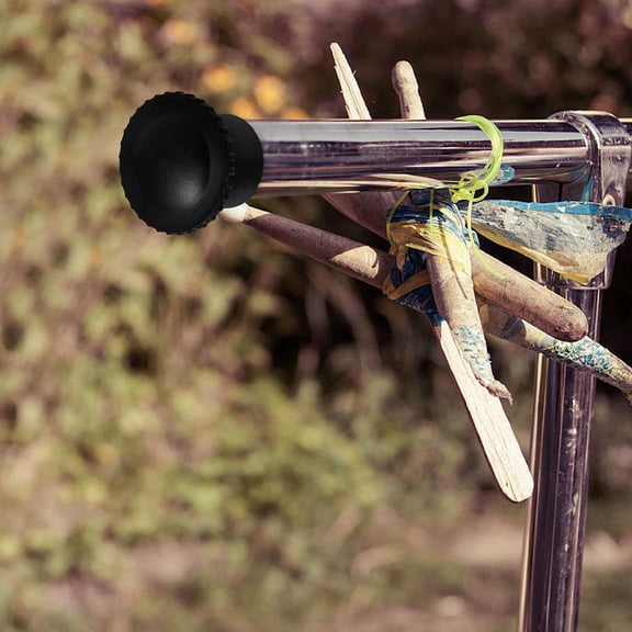 LOLIPPYY 4-Pack Black Curtain Rod End Caps for Closet Rods, Anti- , and Easy to Install