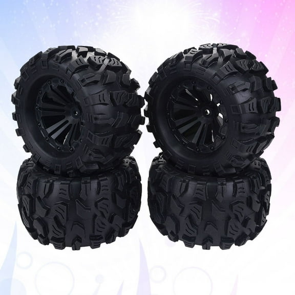 LOLIPPYY 4pcs Diy Plastic Wheels For Scale Cars Handmade Car Accessories For Playing Black Color