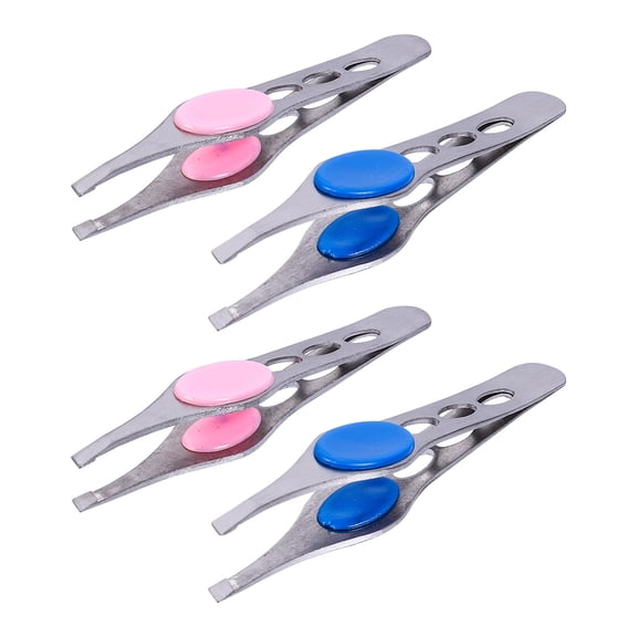 LOLIPPYY 4pcs Eyebrow Tweezers Sturdy and User Friendly Grooming Kit for Hair Removal and Shaping for All Skin Types
